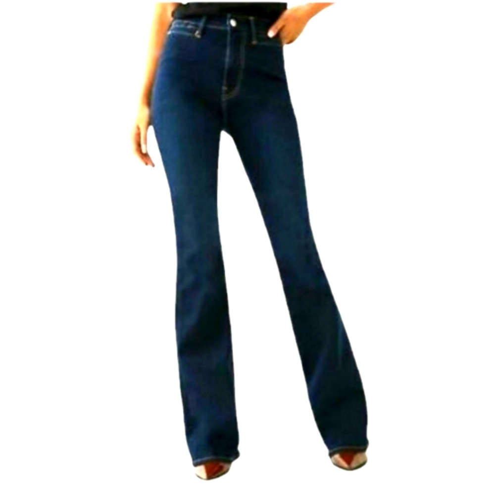 True Religion Fey Modern High Rise Flare Jeans Women's Sz 26 Dark Blue Wash